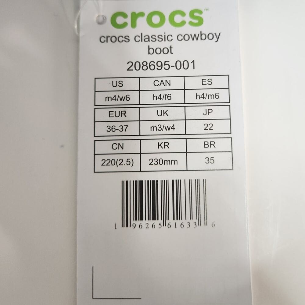 NWT Authentic Crocs Classic Cowboy Boot Croctober 2023 Limited Edition M4 / W6 - Picture 10 of 10